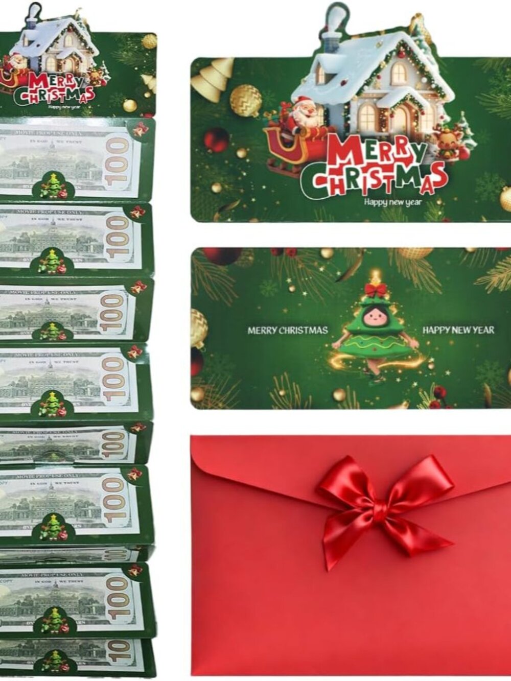 Christmas Money Envelopes For Cash With 10 Slots Cash Gift Card Holders Surprise